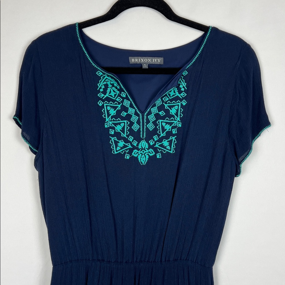 Brixon Ivy Navy Dress with Aqua Accents - Picture 3 of 13
